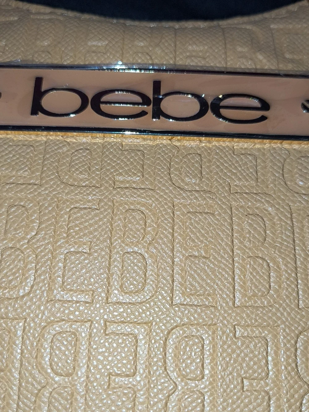 bebe Tan Logo Crossbody Bag with Adjustable Strap